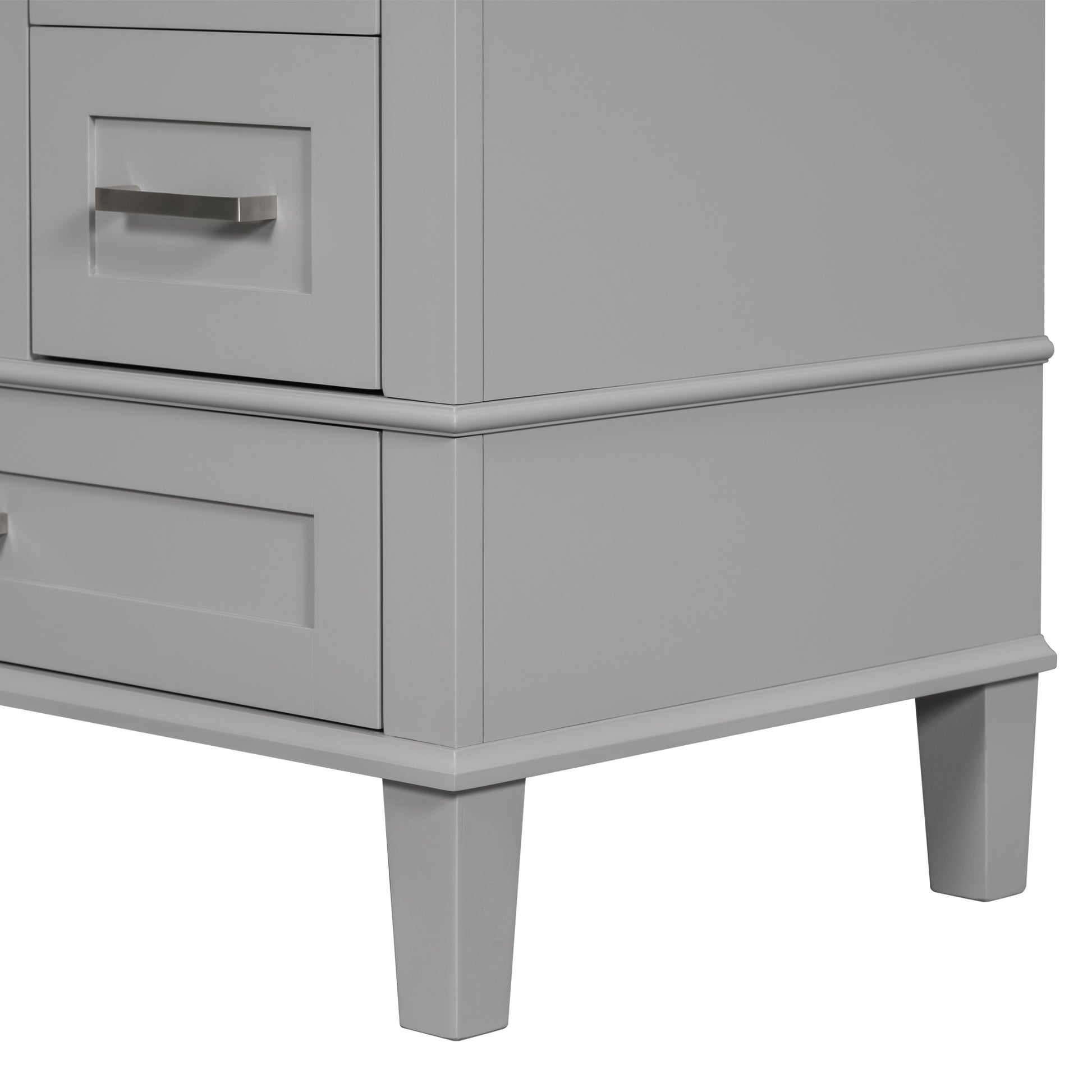 30" Bathroom Vanitymodern Bathroom Cabinet With Sink Combo Set, Bathroom Storage Cabinet With A Soft Closing Door And 3 Drawers, Solid Wood Frame Grey Grey Bathroom Solid Wood Mdf