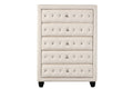 Sophia Crystal Tufted Queen 5 Pc Vanity Bedroom Set Made With Wood In Cream Box Spring Not Required Queen Cream Wood 5 Piece Set Bedroom Contemporary,Modern Upholstered Velvet Tufted Wood