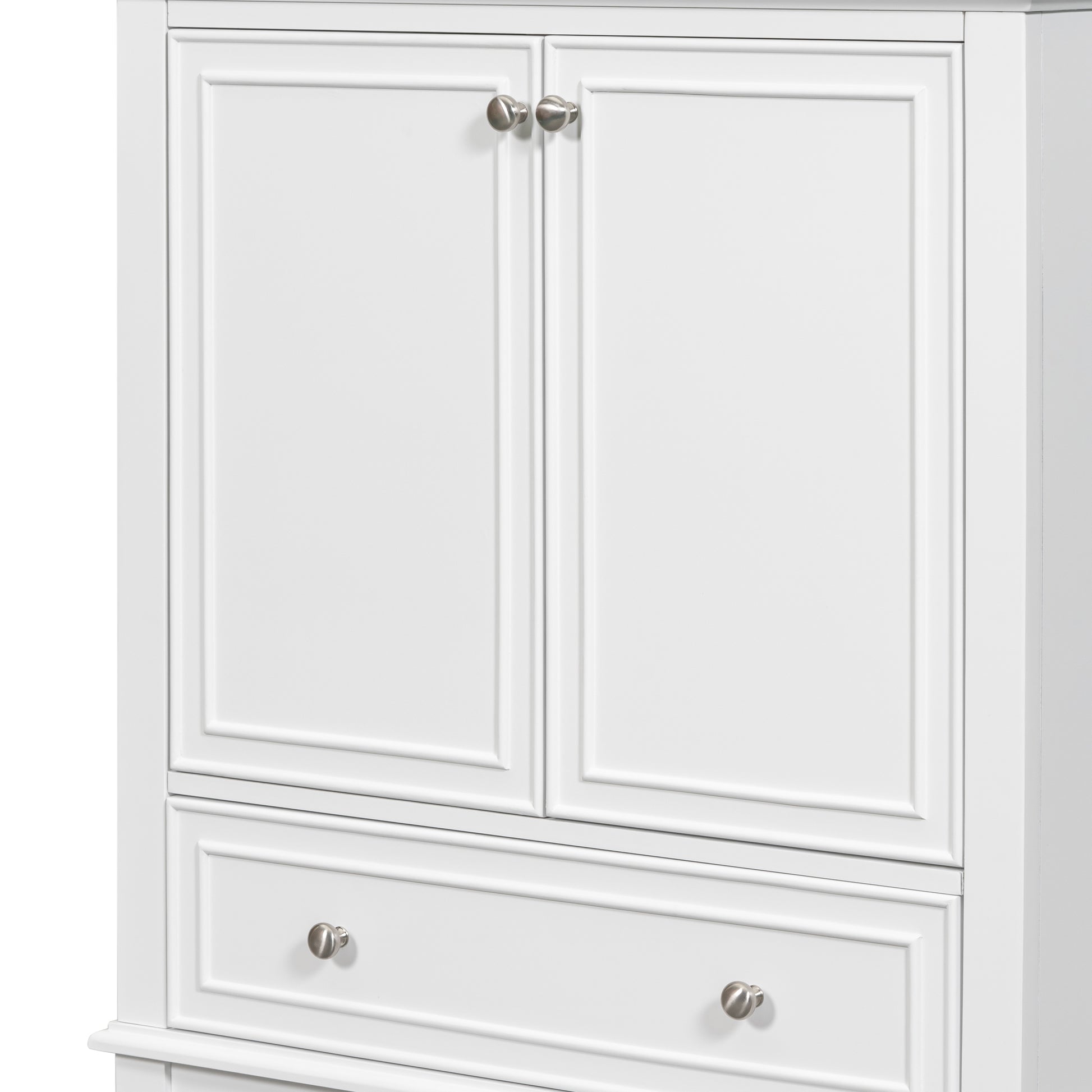 30" Bathroom Vanity With Sink Combo, Multi Functional Bathroom Cabinet With Doors And Drawer, Solid Frame And Mdf Board, White Old Sku:Sy999606Aak White Solid Wood Mdf