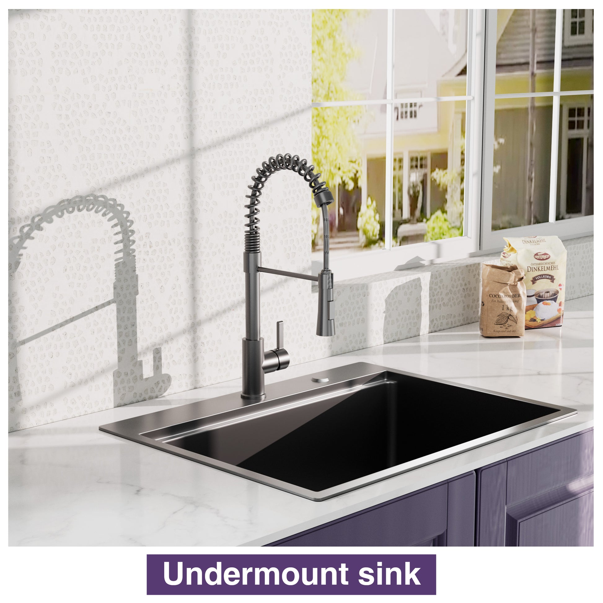 27 Inch Topmount Gunmetal Black Worksation Kitchen Sink 18 Gauge Stainless Steel Single Bowl Sink With Faucet Gunmetal Black Stainless Steel