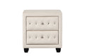 Sophia Crystal Tufted Full 5 Pc Bed Made With Wood In Cream Box Spring Not Required Full Cream Wood 5 Piece Set Bedroom Contemporary,Modern Upholstered Velvet Tufted Wood