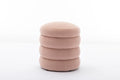 006 Soft Velvet Round Ottoman Footrest Stool,Pink Pink Velvet