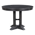 Farmhouse Dining Table Extendable Round Table For Kitchen, Dining Room Black Black Solid Wood Mdf