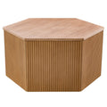 Fluted Hexagon Coffee Table Natural Wood