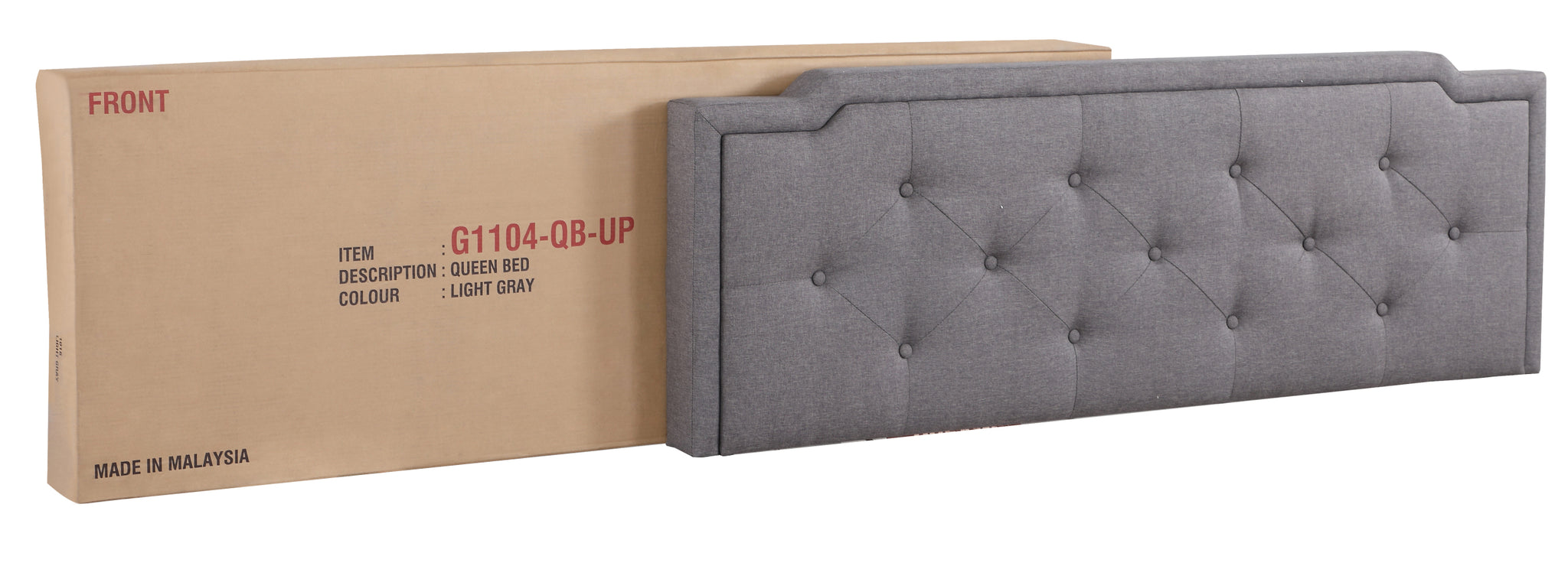 Deb G1104 QB UP Queen Bed All In One gray-foam-fabric