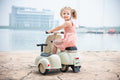 6V Licensed Vespa Scooter Motorcycle With Side Car For Kids, Gray Gray Chrome