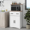 Wooden Kitchen Cabinet White Pantry Storage Microwave Cabinet With Storage Drawer White Mdf