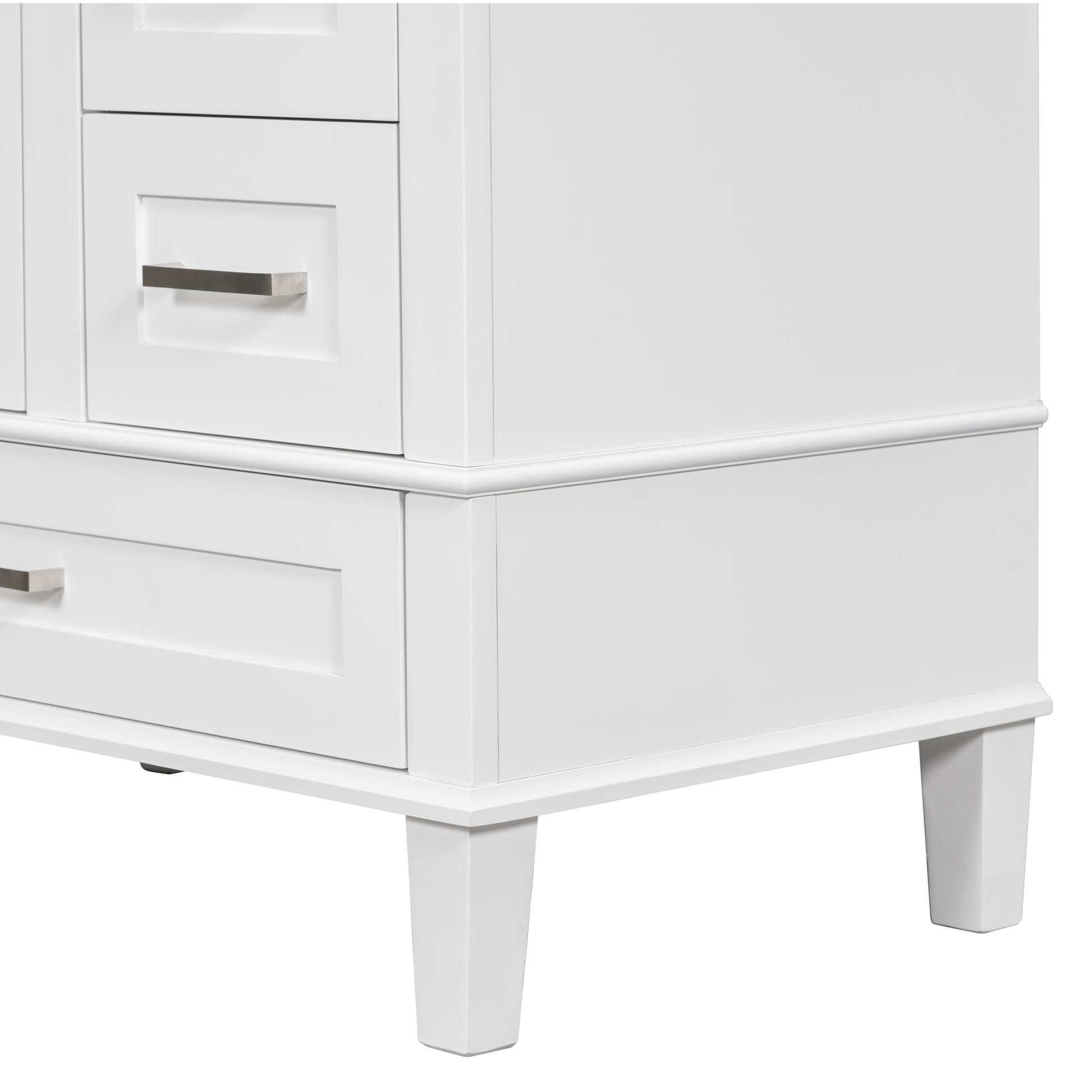 30" Bathroom Vanitymodern Bathroom Cabinet With Sink Combo Set, Bathroom Storage Cabinet With A Soft Closing Door And 3 Drawers, Solid Wood Frame White White Bathroom Solid Wood Mdf