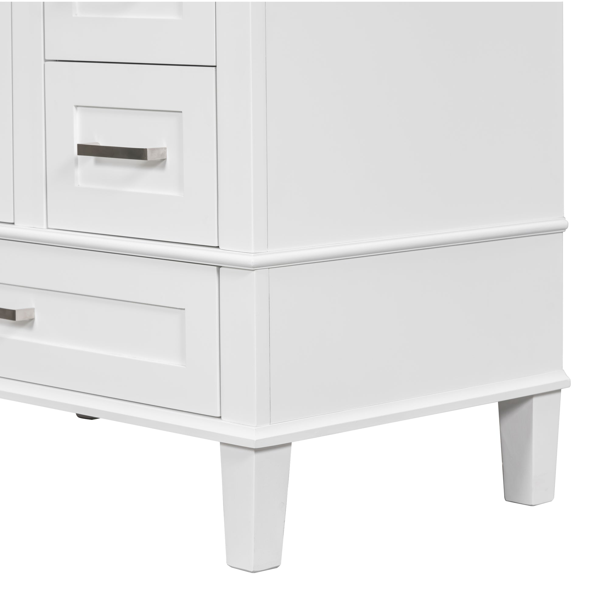 30" Bathroom Vanitymodern Bathroom Cabinet With Sink Combo Set, Bathroom Storage Cabinet With A Soft Closing Door And 3 Drawers, Solid Wood Frame Resin Basin White Solid Wood Mdf