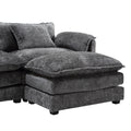Modern Large Boucle Fabric L Shape Sectional Sofa Gray Boucle 3 Seat