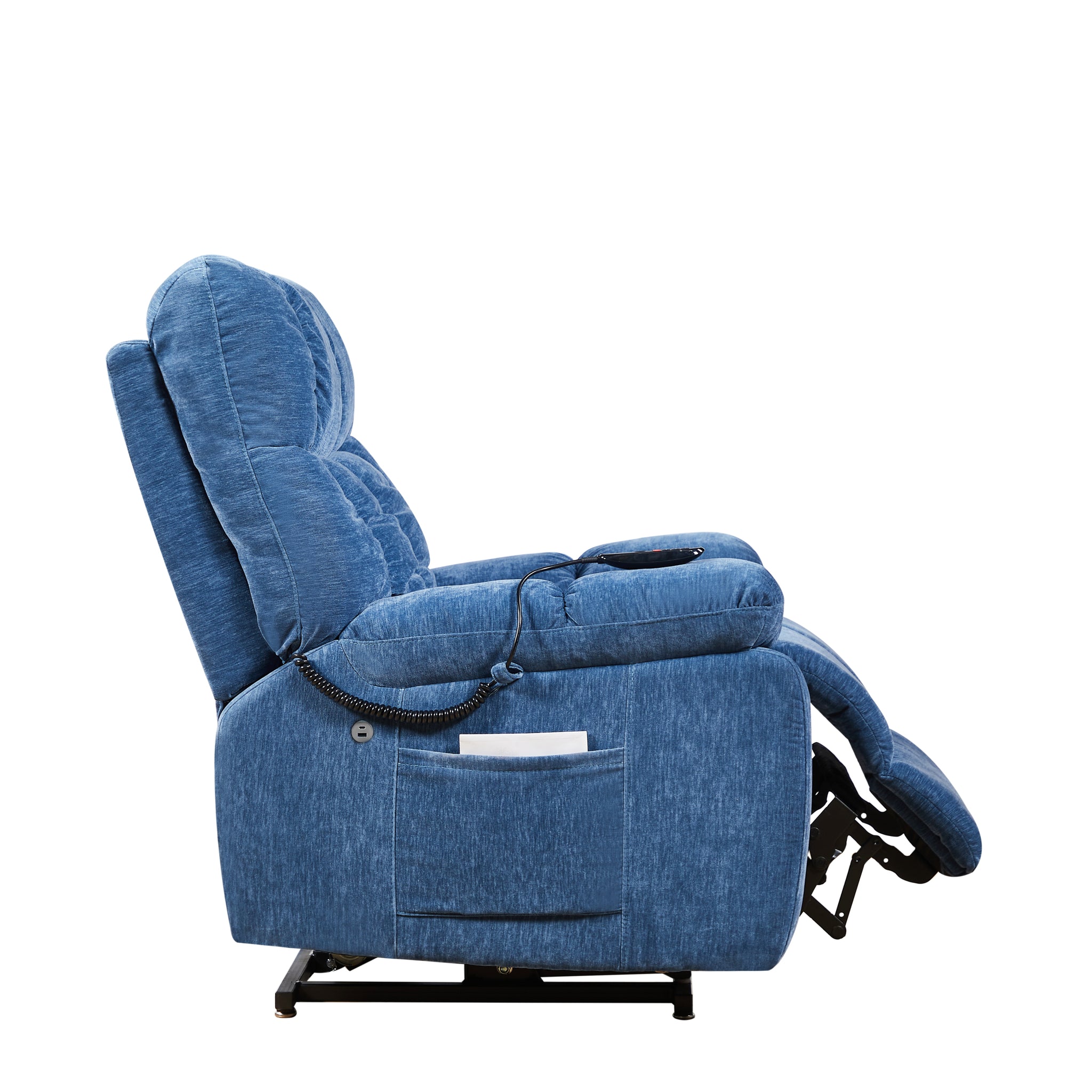 Liyasi Electric Power Lift Recliner Chair with Airbag blue-foam-fabric