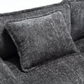 Modern Large Boucle Fabric L Shape Sectional Sofa Gray Boucle 3 Seat