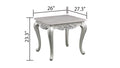 Melrose Traditional Style End Table Made With Wood In Silver Finish Silver Primary Living Space Coffee & End Tables Solid Wood Mdf Wood Parsons