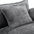 Modern Large Boucle Fabric L Shape Sectional Sofa Gray Boucle