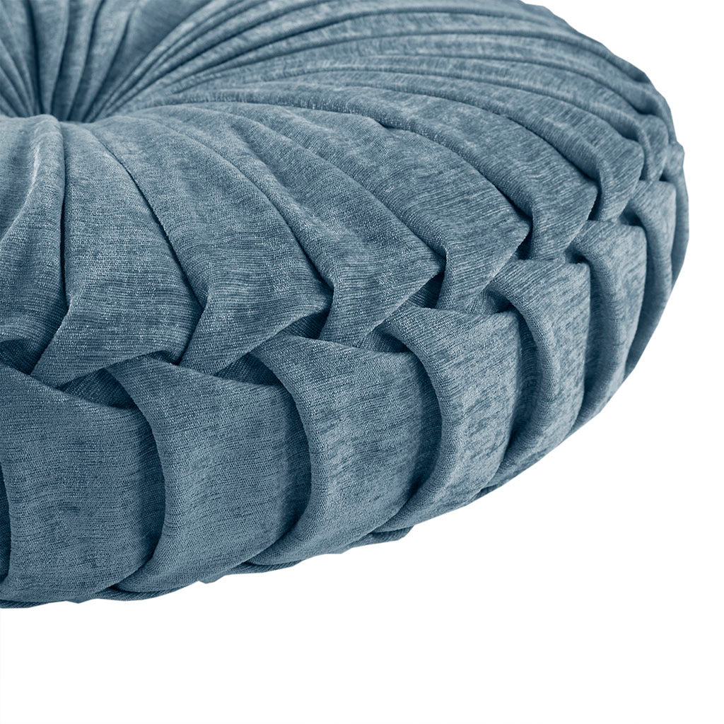 Poly Chenille Round Floor Pillow Cushion aqua-polyester