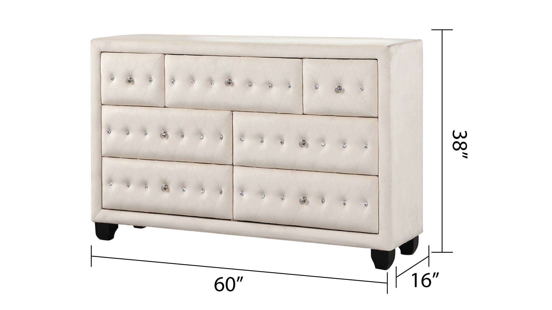 Sophia Crystal Tufted Full 5 Pc Bed Made With Wood In Cream Box Spring Not Required Full Cream Wood 5 Piece Set Bedroom Contemporary,Modern Upholstered Velvet Tufted Wood