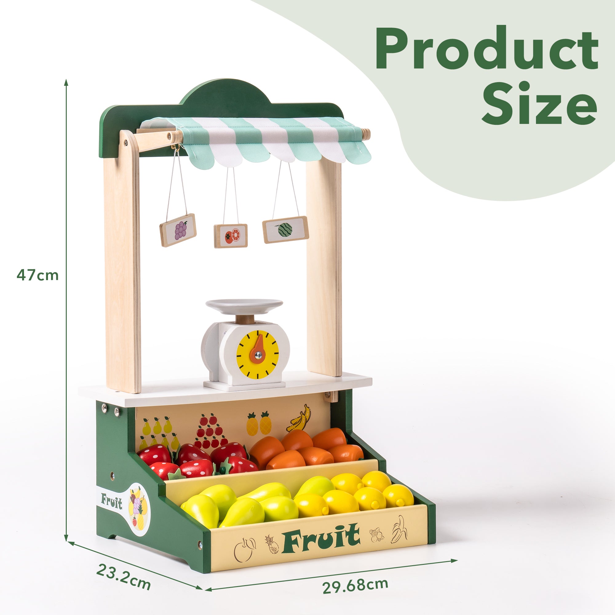 Wooden Farmers Market Stand Fruit Stall, Toy