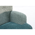 Modern Patchwork Accent Chair With Solid Wood Armrest And Feet, Mid Century Modern Accent Sofa, Fabric Sofa Chair For Living Room Bedroom Studio, Comfy Side Armchair For Bed, Green Dark Green Green Dark Green Foam Teddy