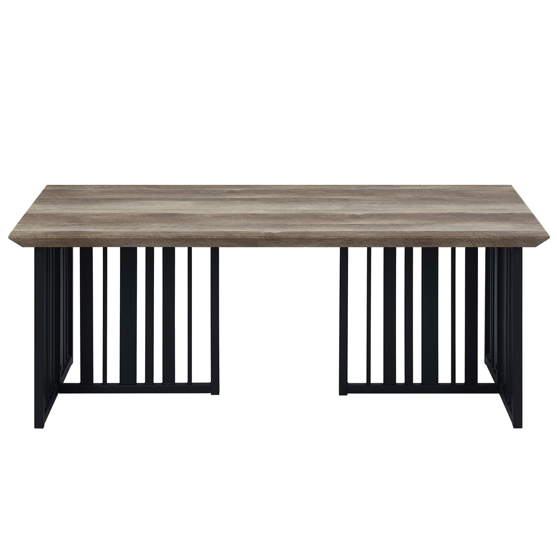 Zudora Coffee Table, Antique Oak & Black Finish Lv01751 Oak Mdf