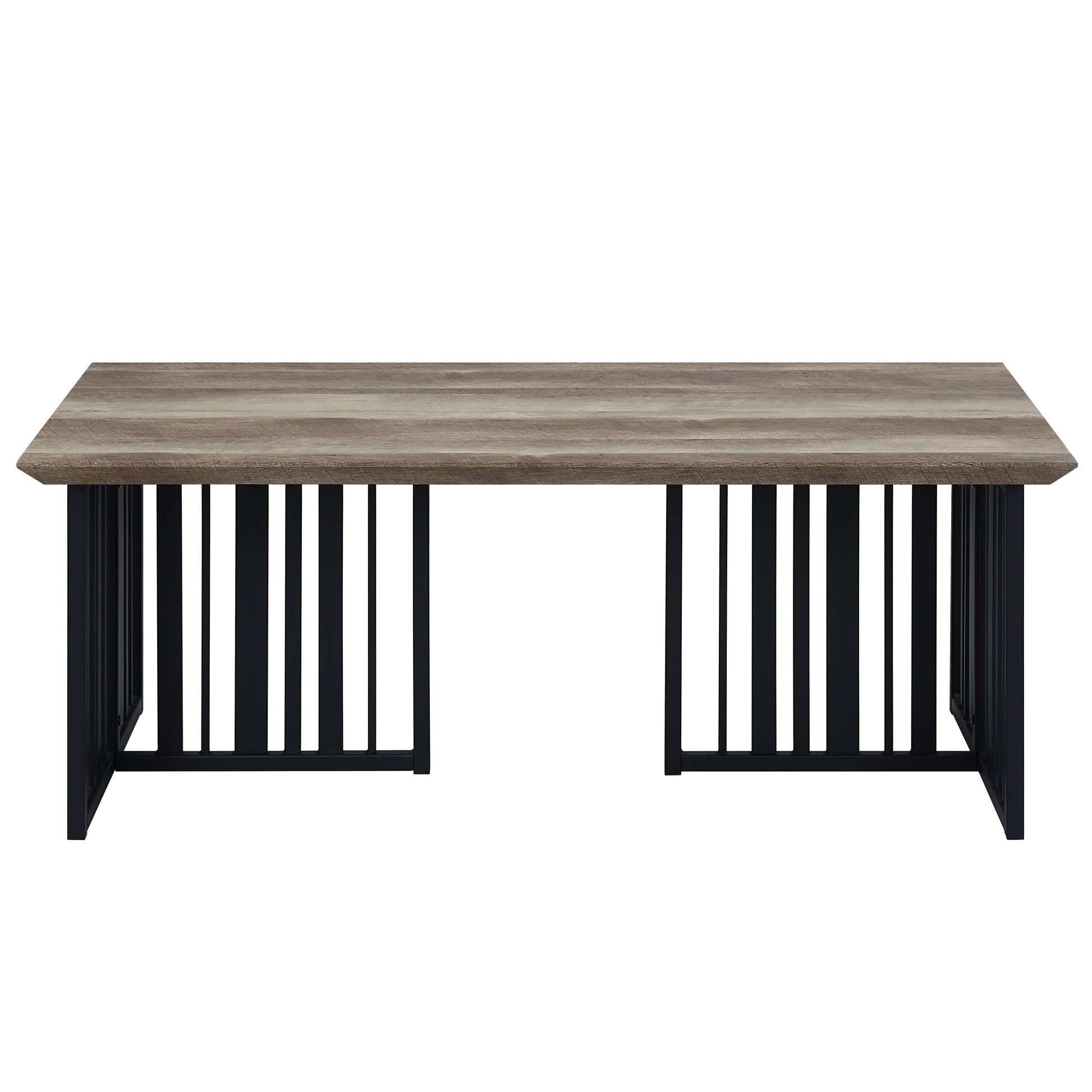 Zudora Coffee Table, Antique Oak & Black Finish Lv01751 Oak Mdf