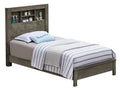 Tranquil Gray Transitional Bed For Comfort Box Spring Required Twin Gray Particle Board