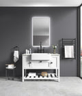 bathroom led mirror is multi functional and each matt black-aluminum