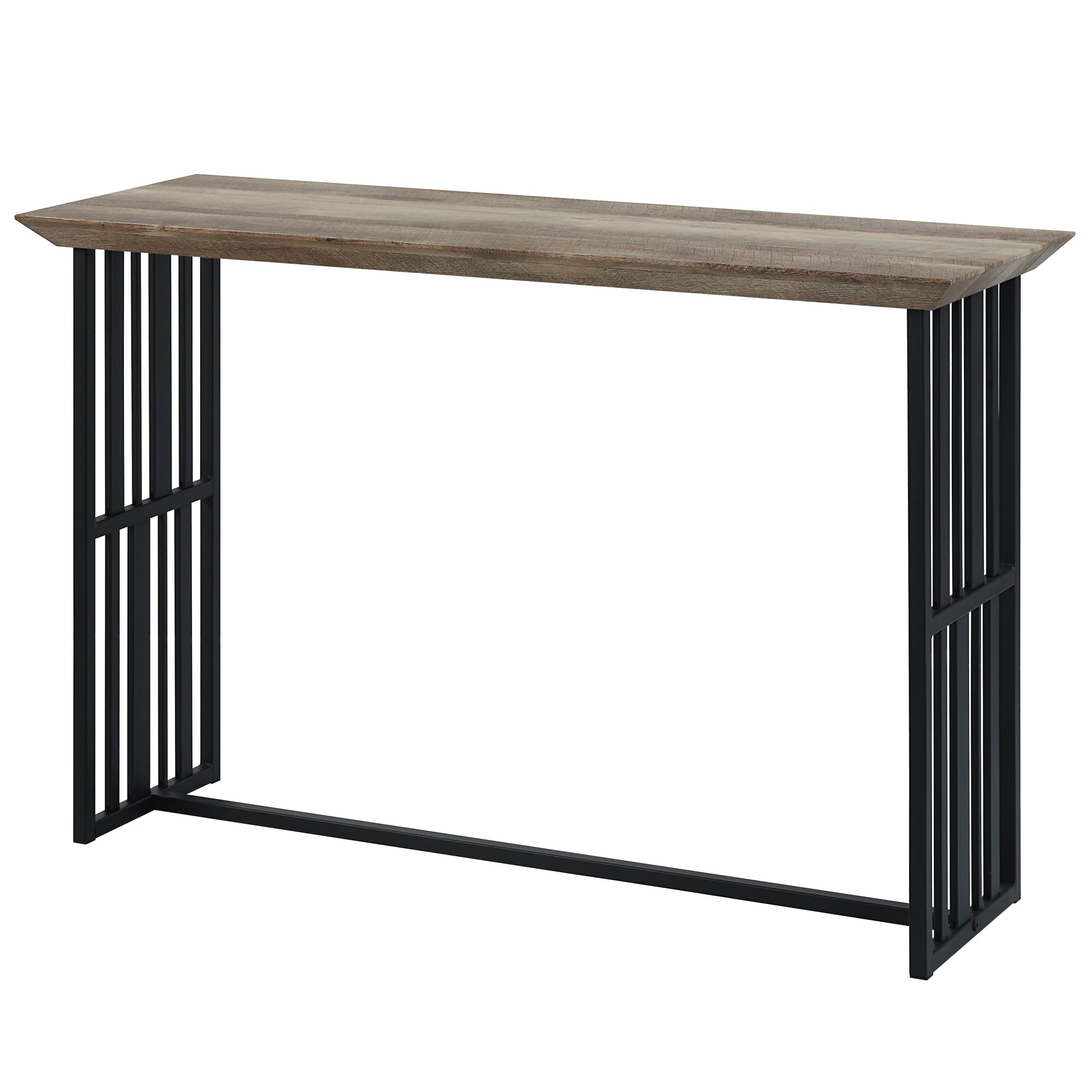 Zudora Sofa Table, Antique Oak & Black Finish Lv01753 Oak Mdf