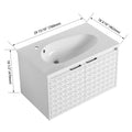 30 Inch Wall Mounted Bathroom Vanity With Sink, Soft Close Doors, For Small Bathroom Kd Packing White 2 Bathroom Wall Mounted Modern Plywood