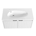 36 Inch Wall Mounted Bathroom Vanity With Sink, Soft Close Doors Kd Packing White 2 Bathroom Wall Mounted Modern Plywood