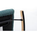 Modern Patchwork Accent Chair With Solid Wood Armrest And Feet, Mid Century Modern Accent Sofa, Fabric Sofa Chair For Living Room Bedroom Studio, Comfy Side Armchair For Bed, Green Dark Green Green Dark Green Foam Teddy