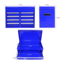 Detachable 5 Drawer Tool Chest with Bottom Cabinet and blue-metal