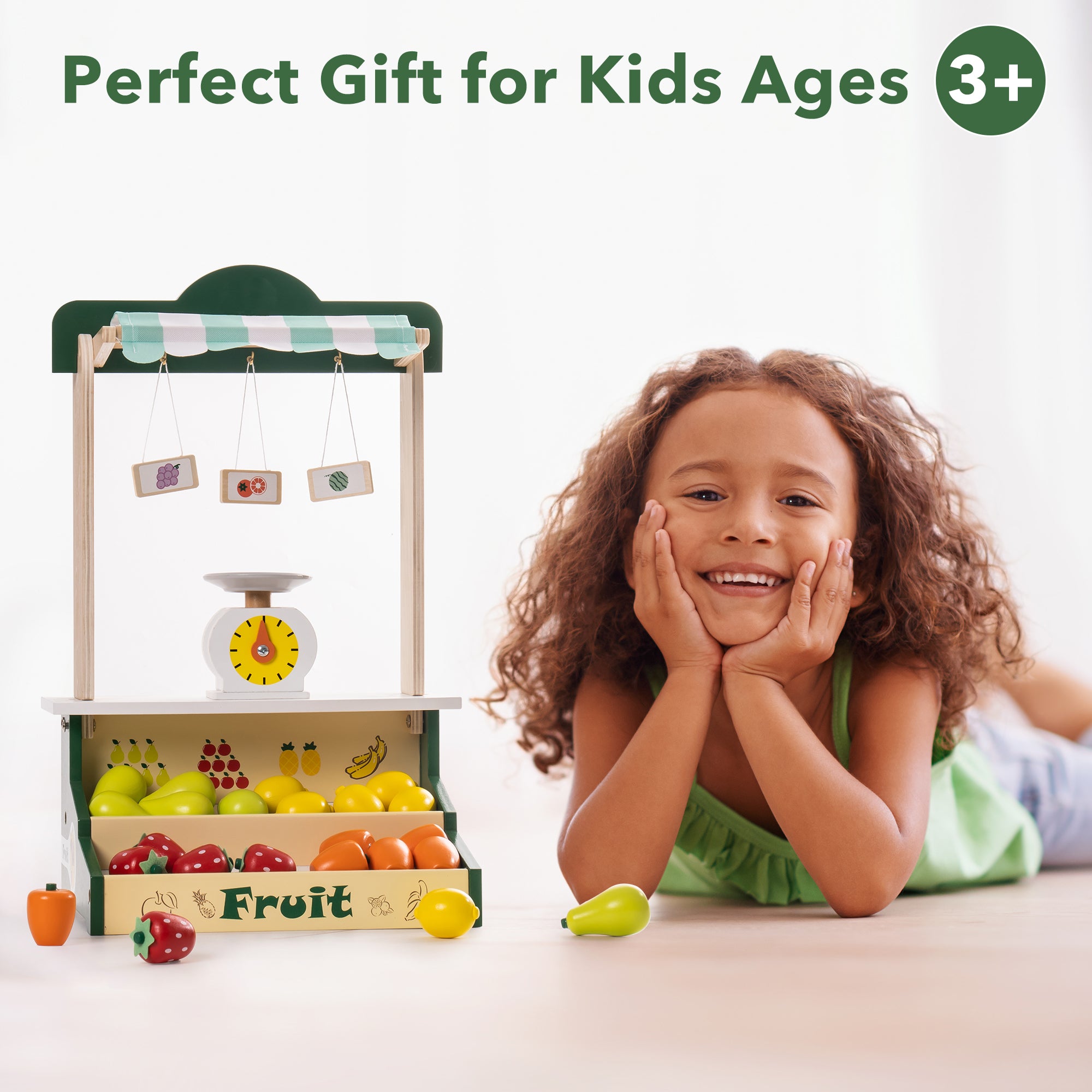 Wooden Farmers Market Stand Fruit Stall, Toy