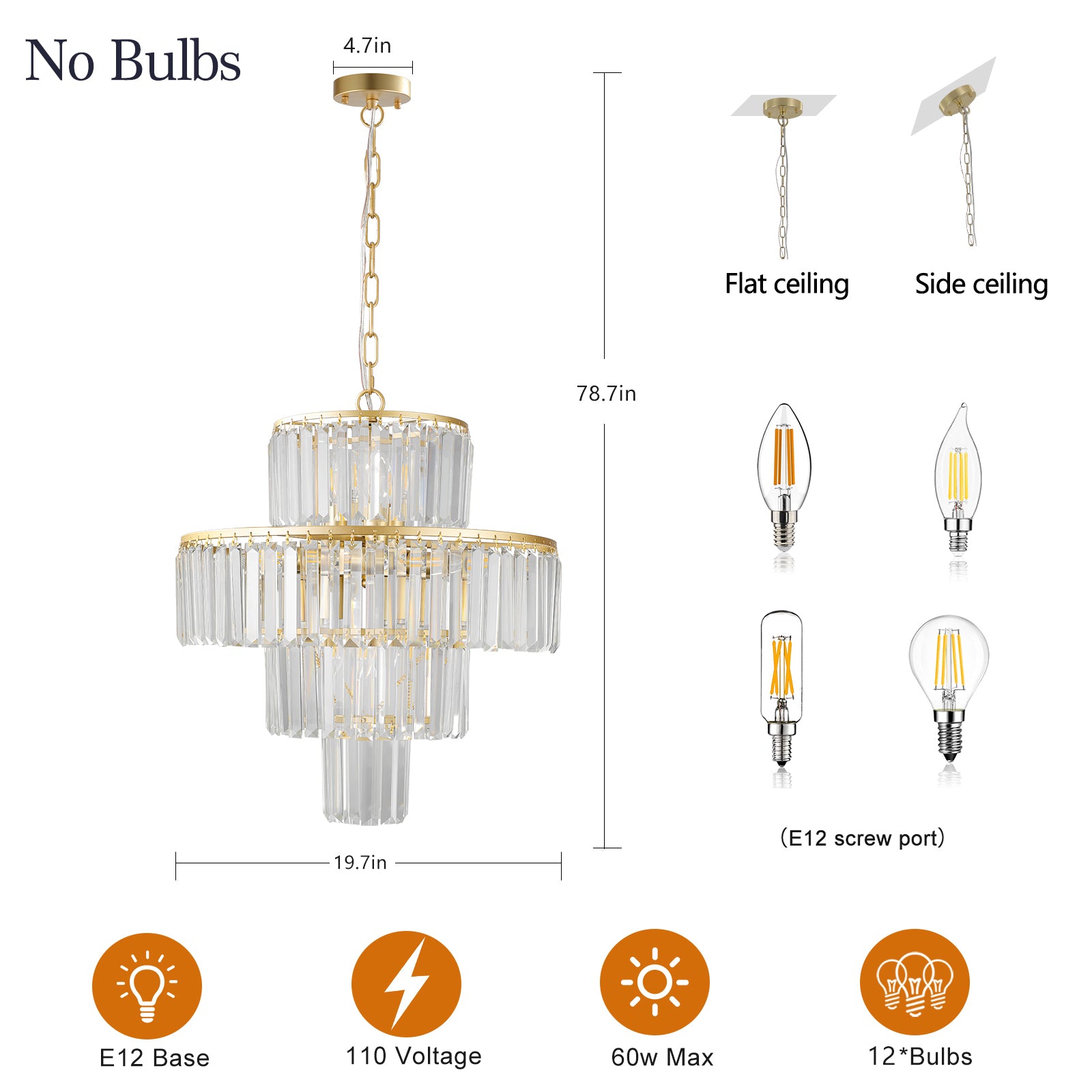 Crystal Chandelier Modern Chandeliers Lights Fixture gold-crystal-iron