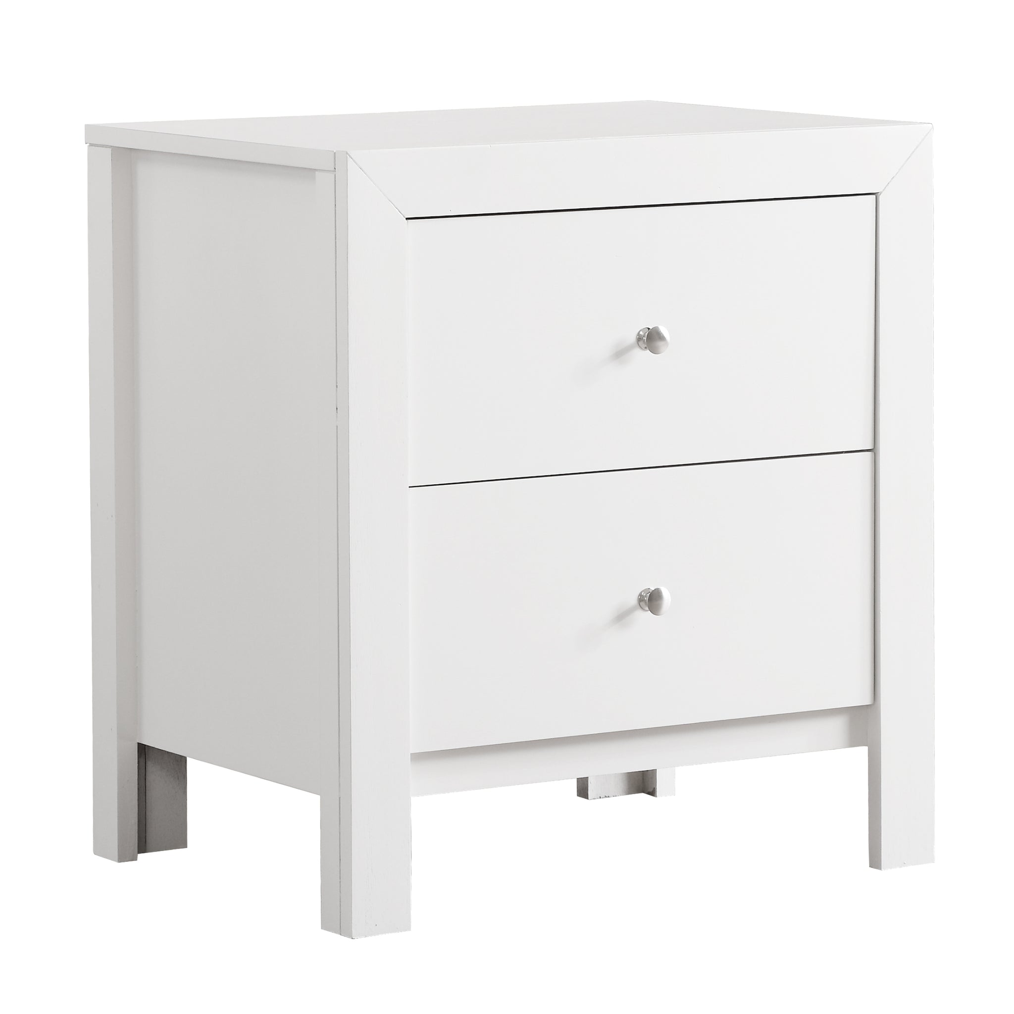 Burlington G2490 N Nightstandwhite White 2 Drawers Dovetail Joints White Particle Board