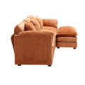 Modern Large Boucle Fabric L Shape Sectional Sofa Orange Boucle 3 Seat