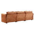 Modern Large Boucle Fabric L Shape Sectional Sofa Orange Boucle 3 Seat