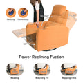 Swivel Rocking Recliner Sofa Chair With Usb Charge Port & Cup Holder For Living Room, Bedroom,Light Orange Orange Foam