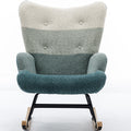 Modern Patchwork Accent Chair With Solid Wood Armrest And Feet, Mid Century Modern Accent Sofa, Fabric Sofa Chair For Living Room Bedroom Studio, Comfy Side Armchair For Bed, Green Dark Green Green Dark Green Foam Teddy