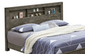 Elegant Transitional Gray Frame Bed Box Spring Required Queen Gray Particle Board