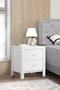 Burlington G2490 N Nightstandwhite White 2 Drawers Dovetail Joints White Particle Board