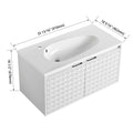 36 Inch Wall Mounted Bathroom Vanity With Sink, Soft Close Doors Kd Packing White 2 Bathroom Wall Mounted Modern Plywood