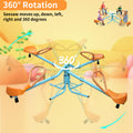 Outdoor Kids Spinning Seesaw Sit And Spin Teeter Totter Outdoor Playground Equipment Swivel Teeter Totter For Backyard Multicolor Stainless Steel