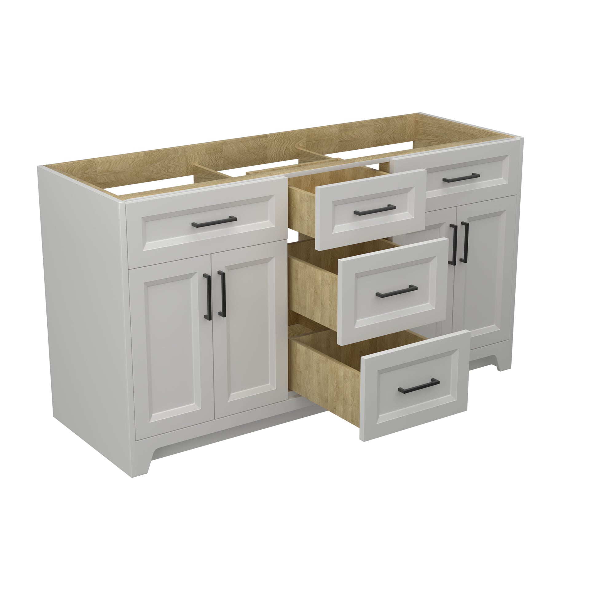 60 Inch Solid Wood Bathroom Vanity Without Top