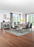 Traditional Formal Silver Grey Finish 7pc Dining Set gray-wood-dining