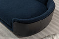 Scandinavian Style Elevated Dog Bed Pet Sofa With Solid Wood Legs And Black Bent Wood Back, Cashmere Cushion,Large Size Dark Blue Foam Solid Wood