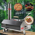 Semi Automatic Black 12 Outdoor Pizza Oven Portable Wood Fired Pizza Oven Outdoor Cooking Pizza Maker Portable Pizza Oven For Authentic Stone Baked Pizzas Black Garden & Outdoor American Design Stainless Steel Stainless Steel