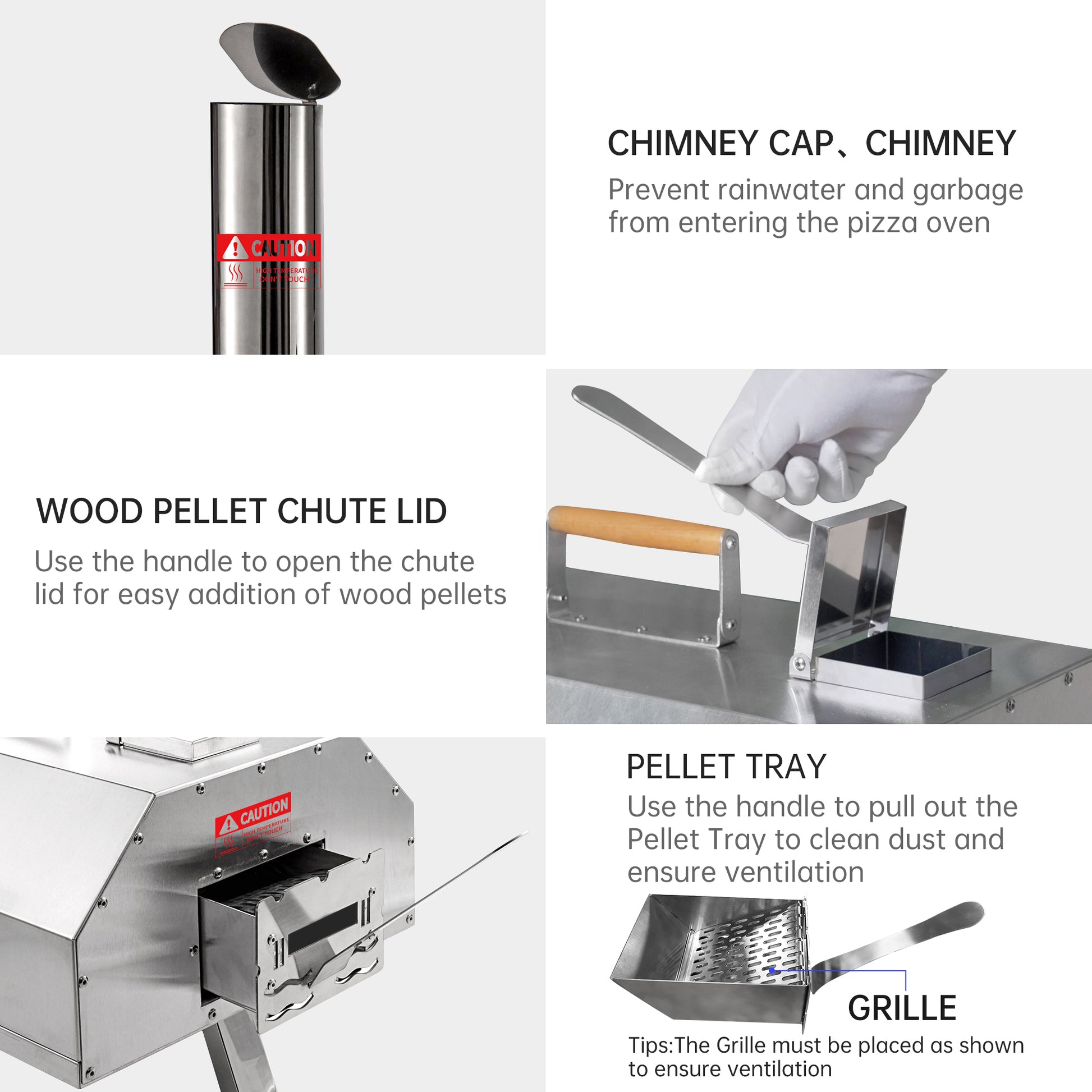 Semi Automatic Silver 12 Outdoor Pizza Oven Portable Wood Fired Pizza Oven Outdoor Cooking Pizza Maker Portable Pizza Oven For Authentic Stone Baked Pizzas Silver Garden & Outdoor American Design Stainless Steel Stainless Steel