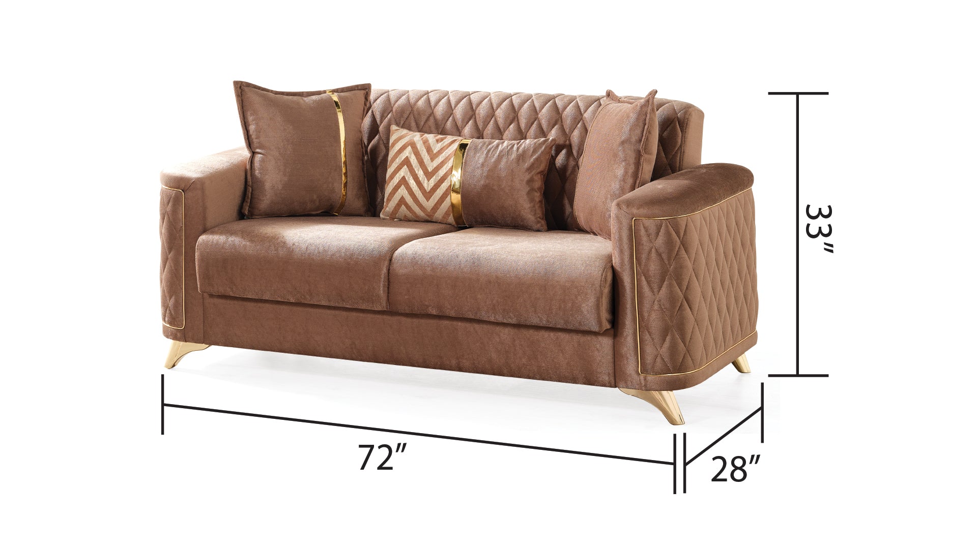 Luna 3Pc Modern Living Room Set In Copper Copper Wood Primary Living Space Contemporary,Modern Wood 6 Seat