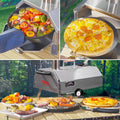 Semi Automatic Silver 12 Outdoor Pizza Oven Portable Wood Fired Pizza Oven Outdoor Cooking Pizza Maker Portable Pizza Oven For Authentic Stone Baked Pizzas Silver Garden & Outdoor American Design Stainless Steel Stainless Steel
