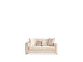 Luna Modern Style Loveseat In Ivory Ivory Velvet Wood Primary Living Space Contemporary,Modern Upholstered Wood